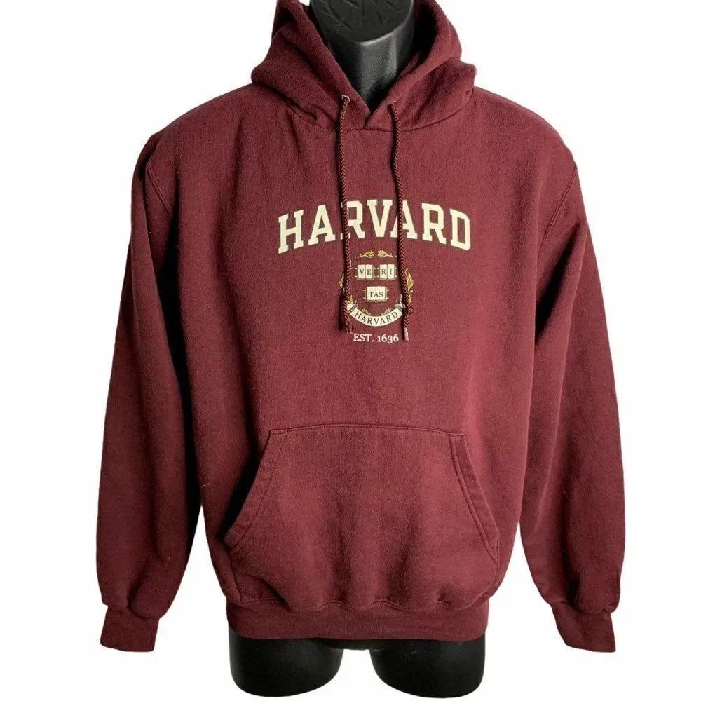 Champion Harvard Hoodie Sweatshirt S Maroon Red - Picture 2 of 8